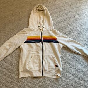 Aviator Nation Cream Stripe Zip Up